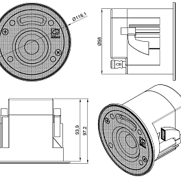 AUDAC CELO2D, широкополосная, потолочная акустическая система